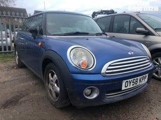 NOTE: ATF Registered Buyers ONLY - Location: Mitcham - 2008 MINI ONE 3 Door Hatchback REG: OY58KPP, Keys: No, MOT Expiry date: 06/12/2024, 1397 Petrol, 6 Speed Manual Petrol, Former Keepers: 6