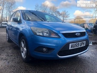 Location: MITCHAM - 2009 FORD FOCUS ZETEC 100 	 5 DOOR HATCHBACK REG: AU59UPH, 1596cc PETROL, 5 SPEED MANUAL PETROL, Former Keepers: 5, Keys: No, MOT: Expiry date20/09/2024