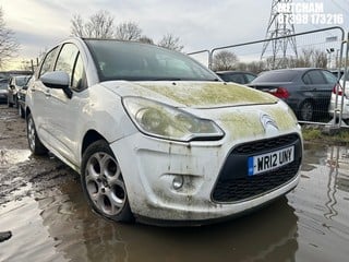 Location: Mitcham - 2012 CITROEN C3 WHITE 5 Door Hatchback REG: WR12UNY, Keys: No, MOT Expiry date: 26/11/2023, 1360 Petrol, 5 Speed Manual Petrol, Former Keepers: 8