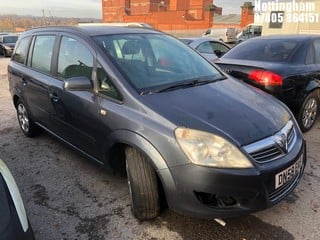 Location: Nottingham - 2008 VAUXHALL ZAFIRA EXCLUSIV MPV REG: DN58EKE, Keys: No, MOT Expiry date: 02/02/2025, 1598 Petrol, 5 Speed Manual Petrol, Former Keepers: 5