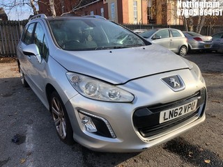 Location: Nottingham - 2012 PEUGEOT 308 ACTIVE SW E-HDI S-A Estate REG: LN62VPU, Keys: No, MOT Expiry date: 17/11/2024, 1560 Diesel, 6 Speed Semi Auto Diesel, Former Keepers: 8