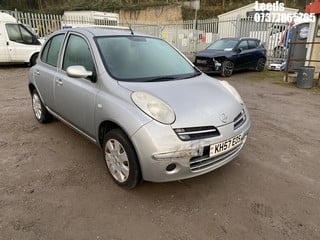 Location: Leeds - 2007 NISSAN MICRA SPIRITA 5 Door Hatchback REG: KH57EOS, Keys: No, MOT Expiry date: 01-12-2024, 1386 Petrol, 5 Speed Manual Petrol, Former Keepers: 5