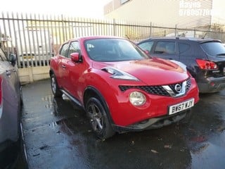 Location:  Hayes - 2018 NISSAN JUKE VISIA 5 Door Hatchback REG: BW67WJY, Keys: No, MOT Expiry date: 05/12/2024, 1598 Petrol, 5 Speed Manual Petrol, Former Keepers: 1