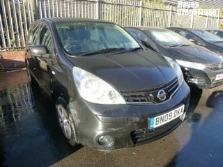 Location:  Hayes - 2009 NISSAN NOTE ACENTA MPV REG: BN09DKA, Keys: No, MOT Expiry date: 21/04/2025, 1386 Petrol, 5 Speed Manual Petrol, Former Keepers: 5