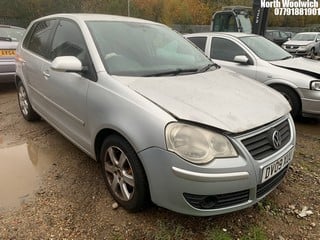 Location: North Woolwich - 2009 VOLKSWAGEN POLO MATCH 70 5 Door Hatchback REG: DV09XUU, Keys: No, MOT Expiry date: 26/03/2025, 1198 Petrol, 5 Speed Manual Petrol, Former Keepers: 7