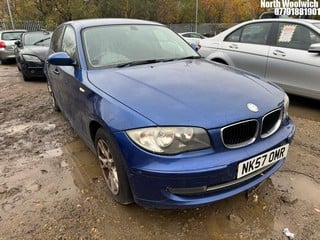 Location: North Woolwich - 2007 BMW 116I SE 5 Door Hatchback REG: NK57OMR, Keys: No, MOT Expiry date: 15/10/2024, 1596 Petrol, 6 Speed Manual Petrol, Former Keepers: 6