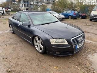 Location: North Woolwich - 2006 AUDI A8 SE TDI QUATTRO AUTO 4 Door Saloon REG: YM55CBO, Keys: No, MOT Expiry date: 08/07/2025, 3936 Diesel, 6 Speed Auto Diesel, Former Keepers: 11