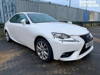 Location: BELVEDERE - 2016 LEXUS IS 300H EXECUTIVE EDITION 	 4 DOOR SALOON REG: YJ16VUT, 2494cc HYBRID ELECTRIC, VARIABLE 1 SPEED AUTO PETROL/E, Former Keepers: 1, Keys: No, MOT: Expiry date11/09/2024