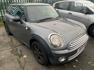 Location: BELVEDERE - 2010 MINI ONE GRAPHITE 	 3 DOOR HATCHBACK REG: YK10RTO, 1397cc PETROL, 6 SPEED MANUAL PETROL, Former Keepers: 5, Keys: No, MOT: Expiry date12.12.2024