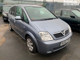 Location: BELVEDERE - 2005 VAUXHALL MERIVA BREEZE 	 MPV REG: RK55ZVR, 1364cc PETROL, 5 SPEED MANUAL PETROL, Former Keepers: 3, Keys: No, MOT: Expiry date31/10/2025