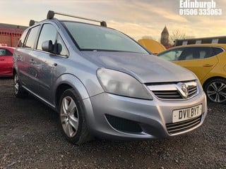 Location: Edinburgh - 2011 VAUXHALL ZAFIRA EXCLUSIV MPV REG: DV11BYT, Keys: Yes, MOT Expiry date: 29/11/2024, 1796 Petrol, 5 Speed Manual Petrol, Former Keepers: 4