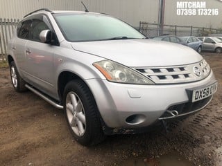 Location: Mitcham - 2009 NISSAN MURANO AUTO Estate REG: DX58OYM, Keys: No, MOT Expiry date: 24/06/2025, 3498 Petrol, Variable Speed Auto Petrol, Former Keepers: 8