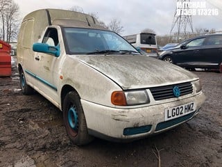 Location: Mitcham - 2002 VOLKSWAGEN CADDY DIESEL Car Derived Van REG: LG02HMZ, Keys: No, MOT Expiry date: 28/06/2023, 1896 Diesel, 5 Speed Manual Diesel, Former Keepers: 14