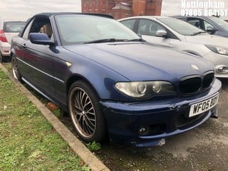 Location: Nottingham - 2005 BMW 318I SPORT CONVERTIBLE AU Convertible REG: WF05BDY, Keys: No, MOT Expiry date: 18/10/2025, 1995 Petrol, 5 Speed Auto Petrol, Former Keepers: 8