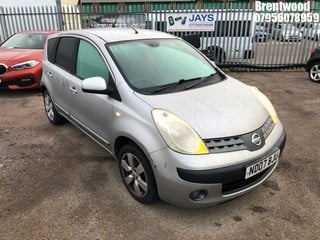 Location: BRENTWOOD - 2007 NISSAN NOTE SVE 	 MPV REG: ND07BJU, 1598cc PETROL, 5 SPEED MANUAL PETROL, Former Keepers: 3, Keys: Yes, MOT: Expiry date20/03/2025