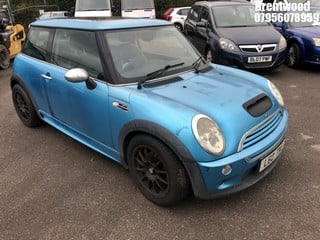 Location: Brentwood - 2003 MINI MINI COOPER S 3 Door Hatchback REG: L60TNG, Keys: No, MOT Expiry date: 10/08/2024, 1598 Petrol, 6 Speed Manual Petrol, Former Keepers: 7