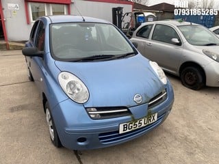 Location: Hull - 2006 NISSAN MICRA S 5 Door Hatchback REG: BG55URX, Keys: No, MOT Expiry date: 12/01/2024, 1240 Petrol, 5 Speed Manual Petrol, Former Keepers: 4