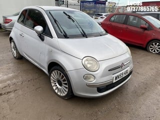 Location: Leeds - 2009 FIAT 500 POP 3 Door Hatchback REG: WN59HBL, Keys: No, MOT Expiry date: 05-01-2024, 1242 Petrol, 5 Speed Manual Petrol, Former Keepers: 6