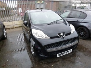 Location:  Hayes - 2009 PEUGEOT 107 VERVE 3 Door Hatchback REG: WR09RXZ, Keys: No, MOT Expiry date: 31/08/2024, 998 Petrol, 5 Speed Manual Petrol, Former Keepers: 7