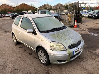 Location: Brentwood - 2005 TOYOTA YARIS COLOUR COLLECTION 3 Door Hatchback REG: MK55WFR, Keys: No, MOT Expiry date: 30/11/2023, 998 Petrol, 5 Speed Manual Petrol, Former Keepers: 6