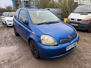 Location: North Woolwich - 2002 TOYOTA YARIS GLS 3 Door Hatchback REG: MT02WWZ, Keys: No, MOT Expiry date: 26/10/2024, 998 Petrol, 5 Speed Manual Petrol, Former Keepers: 13