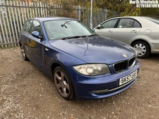 Location: North Woolwich - 2007 BMW 116I SE 5 Door Hatchback REG: SK57UAS, Keys: No, MOT Expiry date: 03/09/2024, 1596 Petrol, 6 Speed Manual Petrol, Former Keepers: 4