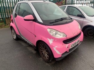 Location: BELVEDERE - 2009 SMART FORTWO PASSION MHD AUTO Convertible REG: GV09AXW, 999 Petrol, 5 Speed Auto Petrol, Former Keepers: 6, Keys: No, MOT: Expiry date12/02/2025