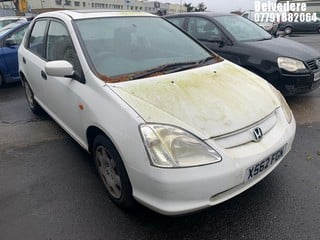 Location: Belvedere - 2001 HONDA CIVIC SE AUTO 5 Door Hatchback REG: X562FGN, Keys: Yes, MOT Expiry date: 11/01/2024, 1590 Petrol, 4 Speed Auto Petrol, Former Keepers: 2