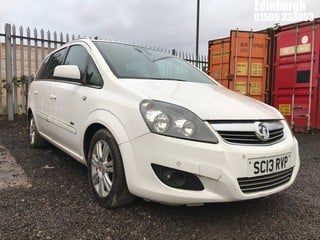 Location: Edinburgh - 2013 VAUXHALL ZAFIRA DESIGN NAV CDTI EC MPV REG: SC13RVP, Keys: No, MOT Expiry date: 12/10/2023, 1686 Diesel, 6 Speed Manual Diesel, Former Keepers: 4