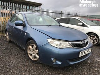 Location: Edinburgh - 2007 SUBARU IMPREZA R 5 Door Hatchback REG: SV57FHX, Keys: No, MOT Expiry date: 07/11/2023, 1498 Petrol, 5 Speed Manual Petrol, Former Keepers: 5