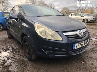 Location: Mitcham - 2007 VAUXHALL CORSA LIFE A/C 3 Door Hatchback REG: VK57BNB, Keys: No, MOT Expiry date: 01/12/2023, 1229 Petrol, 5 Speed Manual Petrol, Former Keepers: 7