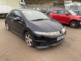 Location: Leeds - 2008 HONDA CIVIC TYPE-S 3 Door Hatchback REG: DG08TOU, Keys: No, MOT Expiry date: 09-11-2024, 1799 Petrol, 6 Speed Manual Petrol, Former Keepers: 7