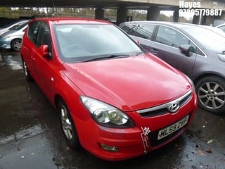 Location:  Hayes - 2009 HYUNDAI I30 COMFORT 5 Door Hatchback REG: ML59ZVF, Keys: No, MOT Expiry date: 08/11/2024, 1396 Petrol, 5 Speed Manual Petrol, Former Keepers: 6