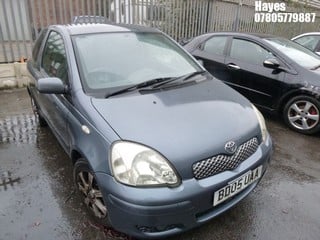 Location:  Hayes - 2005 TOYOTA YARIS COLOUR COLLECTION 3 Door Hatchback REG: BD05UAA, Keys: No, MOT Expiry date: 25/02/2025, 998 Petrol, 5 Speed Manual Petrol, Former Keepers: 11