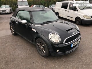 Location: BRENTWOOD - 2010 MINI COOPER S Convertible REG: AO10OPF, 1598 Petrol, 6 Speed Manual Petrol, Former Keepers: 3, Keys: Yes, MOT: Expiry date16/12/2024