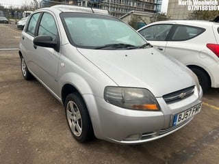 Location: North Woolwich - 2007 CHEVROLET KALOS S 5 Door Hatchback REG: BJ57FMP, Keys: No, MOT Expiry date: 28/07/2025, 1150 Petrol, 5 Speed Manual Petrol, Former Keepers: 8