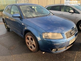 Location: BELVEDERE - 2003 AUDI A3 SPORT 3 DOOR HATCHBACK REG: RY03XSZ, 1595cc PETROL, 5 SPEED MANUAL PETROL, Former Keepers: 3, Keys: No, MOT: Expiry date01.11.2024