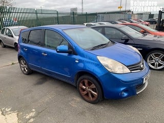 Location: Belvedere - 2011 NISSAN NOTE N-TEC MPV REG: WG11LYR, Keys: No, MOT Expiry date: 01/02/2024, 1386 Petrol, 5 Speed Manual Petrol, Former Keepers: 3