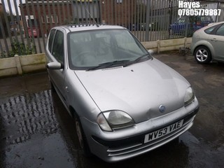 Location:  Hayes - 2003 FIAT SEICENTO ACTIVE SPORT 3 Door Hatchback REG: WV53VAE, Keys: No, MOT Expiry date: 30/05/2024, 1108 Petrol, 5 Speed Manual Petrol, Former Keepers: 8