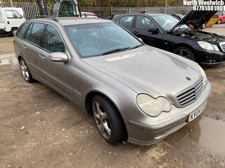 Location: North Woolwich - 2004 MERCEDES C200 KOMP. AVANTGDE SE A Estate REG: KV04UHF, Keys: No, MOT Expiry date: 24/06/2025, 1796 Petrol, 5 Speed Auto Petrol, Former Keepers: 5