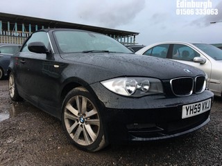 Location: Edinburgh - 2009 BMW 123D SE Convertible REG: YH59VXJ, Keys: No, MOT Expiry date: 05/06/2025, 1995 Diesel, 6 Speed Manual Diesel, Former Keepers: 4