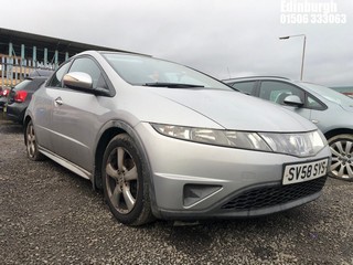 Location: Edinburgh - 2008 HONDA CIVIC SE I-CTDI 5 Door Hatchback REG: SV58SYS, Keys: No, MOT Expiry date: 10/01/2025, 2204 Diesel, 6 Speed Manual Diesel, Former Keepers: 6