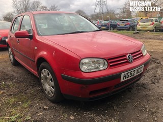 Location: Mitcham - 2003 VOLKSWAGEN GOLF TDI SE 5 Door Hatchback REG: HG52XCC, Keys: No, MOT Expiry date: 03/10/2025, 1896 Diesel, 5 Speed Manual Diesel, Former Keepers: 2