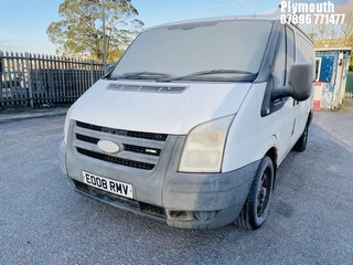 Location: Plymouth - 2008 FORD TRANSIT 85 T260S FWD Panel Van REG: EO08RMV, Keys: No, MOT Expiry date: 13/03/2024, 2198 Diesel, 5 Speed Manual Diesel, Former Keepers: 9