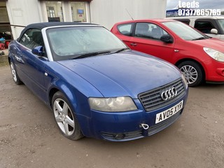 Location: Leeds - 2005 AUDI A4 SPORT CABRIOLET AUTO Convertible REG: AV05XYR, Keys: No, MOT Expiry date: 25-05-2024, 2976 Petrol, Variable Speed Auto Petrol, Former Keepers: 10