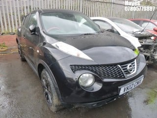 Location:  Hayes - 2012 NISSAN JUKE TEKNA DCI 5 Door Hatchback REG: VK12CMX, Keys: No, MOT Expiry date: 25/02/2024, 1461 Diesel, 6 Speed Manual Diesel, Former Keepers: 5