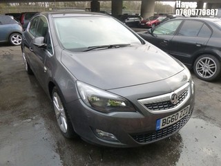 Location:  Hayes - 2010 VAUXHALL ASTRA SRI TURBO 5 Door Hatchback REG: BG60ZZD, Keys: No, MOT Expiry date: 11/11/2023, 1364 Petrol, 6 Speed Manual Petrol, Former Keepers: 7