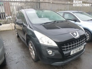 Location:  Hayes - 2010 PEUGEOT 3008 SPORT HDI 5 Door Hatchback REG: ST10MBY, Keys: No, MOT Expiry date: 09/05/2025, 1997 Diesel, 6 Speed Manual Diesel, Former Keepers: 7