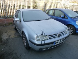 Location:  Hayes - 2003 VOLKSWAGEN GOLF MATCH 5 Door Hatchback REG: RK53OWR, Keys: No, MOT Expiry date: 31/01/2025, 1390 Petrol, 5 Speed Manual Petrol, Former Keepers: 5