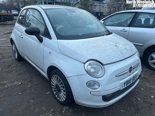 Location: North Woolwich - 2010 FIAT 500 POP 3 Door Hatchback REG: YB10BEU, Keys: No, MOT Expiry date: 26/12/2024, 1242 Petrol, 5 Speed Manual Petrol, Former Keepers: 3